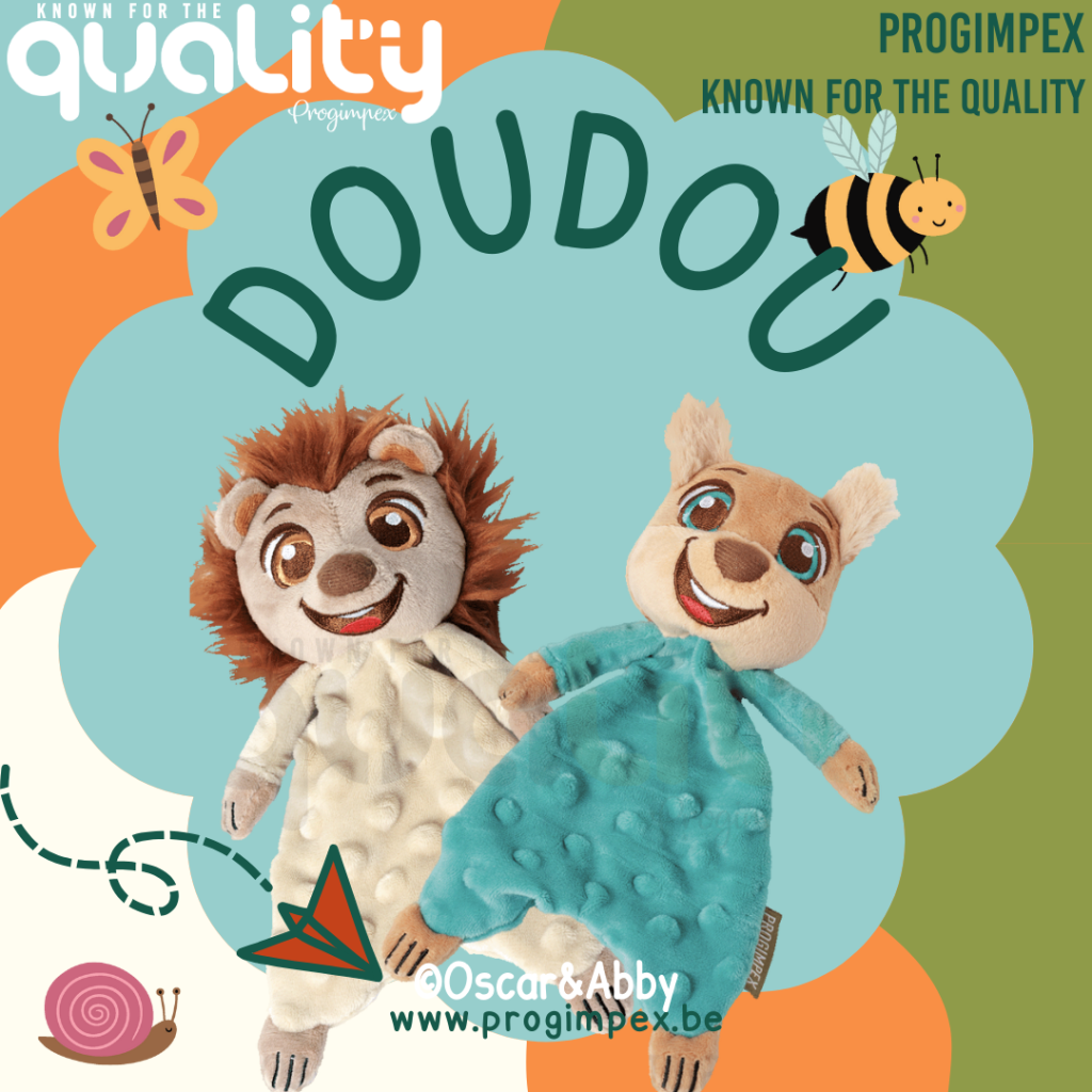 Progimpex, Known For The Quality, Plush Toys & Merchandise, Oscar&Abby Plush Fox and Hedgehog, Doudou