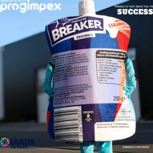 Progimpex, Custom mascot costumes for companies, sports clubs, swimming pools, brands, and products. Breaker, Melkunie.